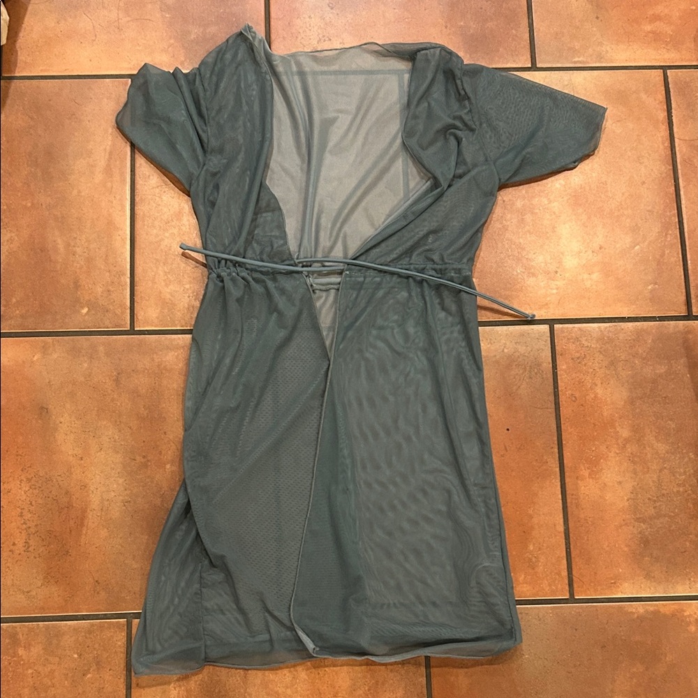 Sheer Gray Cover-Up Dress